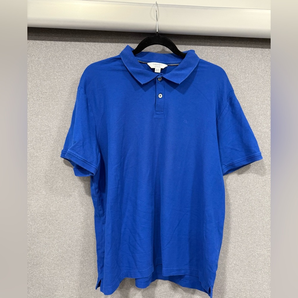 Calvin Klein Men's Blue Polo Shirt Size XL